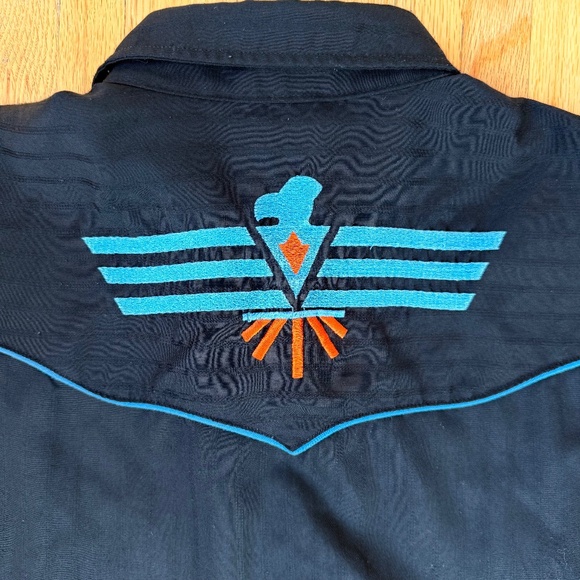 Vintage 90s Black Western Embroidered Shirt - Picture 1 of 8